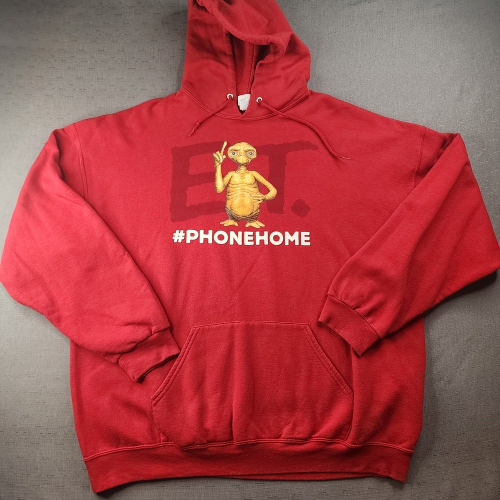 Universal Studios ET Phone Home Hoodie Sweatshirt Vintage Red 2XL Movie Promo
